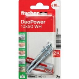 Fischer 535002 DuoPower 10 x 50 WH K NV Set de chevilles 50 mm 10 mm 1 set
