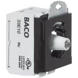 BACO BA333EAWL11 Élément de contact, Élément LED avec adaptateur de fixation 1 NF (R), 1 NO (T) blanc à rappel 24 V 1 pc(s)