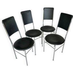4 Chaises CALLIGARIS noir 41x41x90
