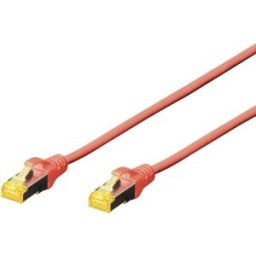 Digitus DK-1644-A-050/R RJ45 Câble réseau, câble patch CAT 6a S/FTP 5.00 m rouge sans halogène, torsadé par paire, avec cliquet dencastrement, ignifuge 1 pc(s)