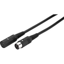 MIDI Rallonge JTS D7P-10 (1 x MIDI mâle - 1 x MIDI femelle) noir 10.00 m