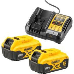 Pack 2 batteries XR 18V 5Ah Li-Ion + chargeur DEWALT