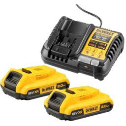 Pack 2 batteries XR 18V 2Ah Li-Ion + chargeur DEWALT