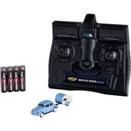 Carson Modellsport 500504148 VW Käfer mit Anhänger 1:87 Auto RC électrique Voiture de tourisme avec accu, chargeur et piles pour lémetteur