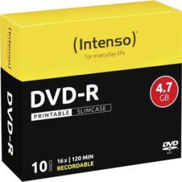 Intenso 4801652 DVD-R vierge 4.7 GB 10 pc(s) slimcase imprimable
