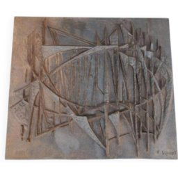 Plaque de cheminée moderniste noir 66x2x58