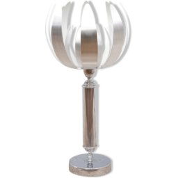 Lampe vintage chromé avec lames en acier brossé lampe fleur, lampe design argent 31x31x66