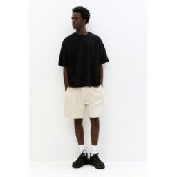 Pull&Bear Bermuda Jogger Tissu Gaufré Blanc cassé L male