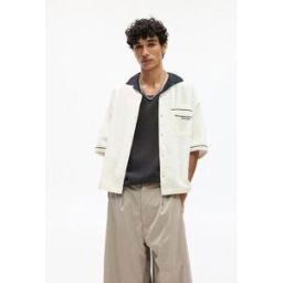 Pull&Bear Chemise Bowling Imprimé Fleurs Blanc cassé L male