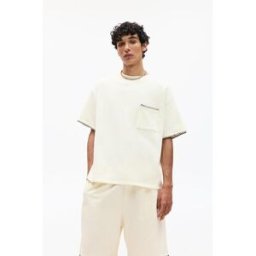 Pull&Bear T-Shirt Coutures Contrastantes Blanc cassé L male