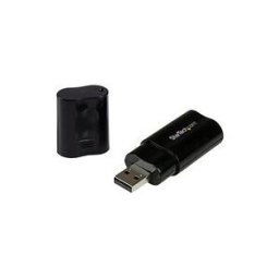 StarTech.com Carte son USB - Adaptateur audio 3,5 mm - Carte son externe - Noir - Carte son externe (ICUSBAUDIOB) - carte son