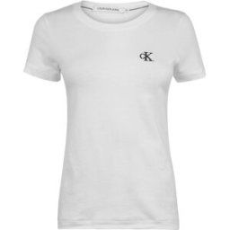Calvin Klein Jeans Embroidered Logo Slim Fit T-Shirt BLANC ÉCLATANT 20 (3XL) Female