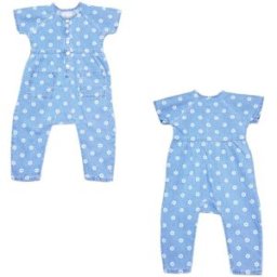 Hello World Baby Girl Floral Denim Romper Blue BLEU 9-12 mois Female