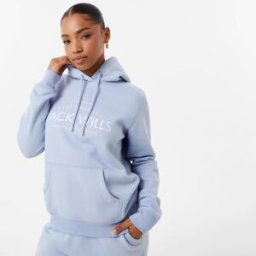 Jack Wills Hunston Graphic Logo Hoodie Bleu doux 14 (L) Female