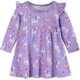 Hello World Baby Girl Unicorn Rainbow Dress VIOLET 3-6 mois Female