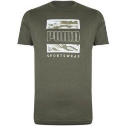 Puma 2 Col Logo Tee Camouflage kaki XS Male