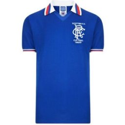 Score Draw Rangers Fc Retro Home Shirt 1981 Adults Bleu L Male