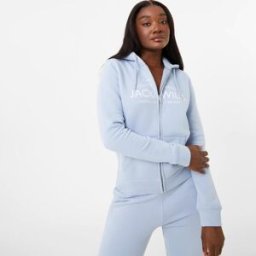Jack Wills Hunston Logo Zip Hoodie Bleu doux 4 (3XS) Female