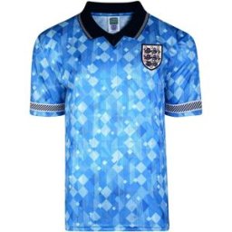 Score Draw England 1990 Third Shirt Adults Bleu L Male