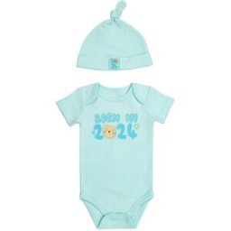 Hello World Baby Boy 2024 Bodysuit And Hat Set BLEU 3-6 mois Male