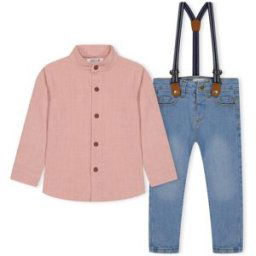 Hello World Baby Boy Shirt, Jean And Brace Set Tbc MULTI 12-18 mois Male