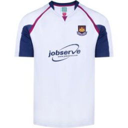 Score Draw West Ham United Retro Away Shirt 2006 Adults Blanc/Bleu L Male