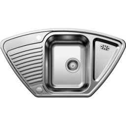 Blanco évier 526338 93 x 42 cm, Inox fini naturel, réversible, de drain télécommande