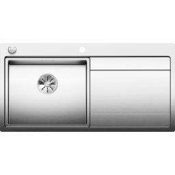Blanco Divon ii 5 s-if évier 521659100 x 51 cm, Inox soie, gauche, vidange télécommande avec commande rotative