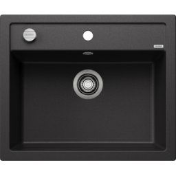 Blanco évier 514197 61,5 x 51 cm, PuraDur anthracite, télécommande de vidange avec commande rotative