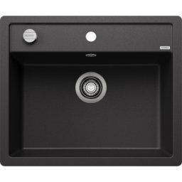 Blanco évier 514773 60,5 x 50 cm, PuraDur anthracite, télécommande de vidange avec commande rotative