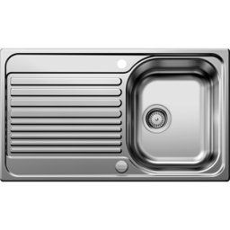 Blanco évier 526335 86 x 60 cm, Inox fini naturel, réversible, de drain télécommande