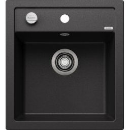 Blanco évier 517156 46,5 x 51 cm, PuraDur anthracite, télécommande de vidange avec commande rotative