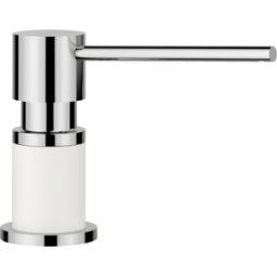 Distributeur de liquide vaisselle Blanco 525814 300 ml, aspect SILGRANIT, Silgranit blanc/ chromé
