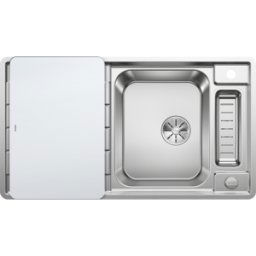 Blanco évier 522103 91,5 x 51 cm, Inox soie, réversible, télécommande de vidange avec commande rotative