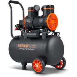 VEVOR Compresseur à Air Silencieux 35 L Réservoir Compresseur d'Air Sans Huile 1800 W 2,5 CV 8,7 m3/h à 6,2 bar 70 dB pour Réparation Automobile Gonflage Pneus Peinture au Pistolet Clouage Menuiserie