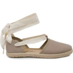 Espadrilles Pisamonas Espadrilles Valenciennes À Rubans Cuir Végan Beige