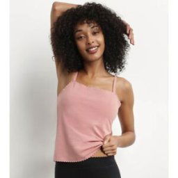 DIM Top femme en coton stretch sans couture Rose Ombre Body Touch Easy Rose L