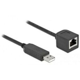Delock Câble adaptateur USB-A vers RJ45 USB 2.0 Connecteur RJ45, USB-A mâle 0.50 m noir 64163