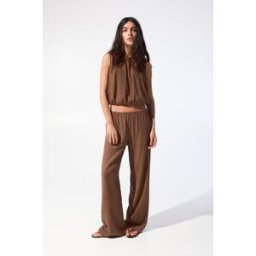 Pull&Bear Pantalon Pyjama Rustique Marron L female