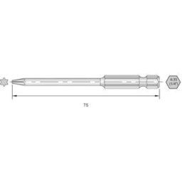 Bernstein Tools for Electronics 6-TX09-75 Embout Torx Acier HRC fortemement allié E 6.3 6 pc(s)
