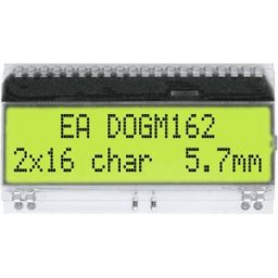 DISPLAY VISIONS Afficheur 7 segments jaune-vert 5.57 mm 3.3 V, 5 V Nombre de chiffres: 2 EADOGM162E-A.