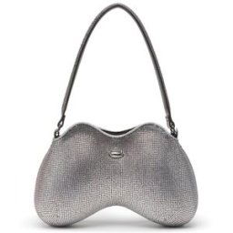 Diesel - Double-D-Sac épaule avec des cristaux en all-over - Sacs d'Épaule - Femme - Gris argenté UNI