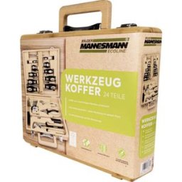 Brüder Mannesmann- Mallette à outils en bambou, équipée de 24 pièces M29001