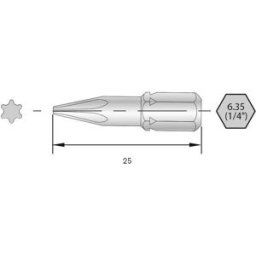 Bernstein Tools for Electronics 6-TX15-25 Embout Torx Acier HRC fortemement allié C 6.3 6 pc(s)