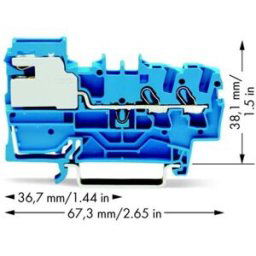 Bloc de jonction à fonction WAGO 2002-7214 5.20 mm ressort de traction Affectation: N bleu 50 pc(s)