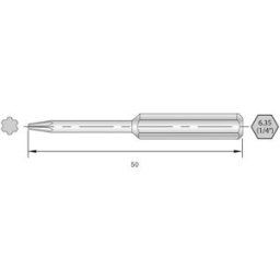 Bernstein Tools for Electronics 6-IP10-50 Embout Torx Acier HRC fortemement allié C 6.3 6 pc(s)