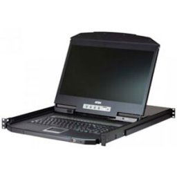 Aten commutateur kvm vga grand écran lcd à un seul rail ps/2-usb 8 ports