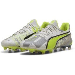 Puma King Ultimate Launch Adults Firm Ground Football Boots Gris/Jaune 9.5 (44) Male