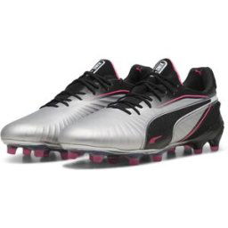 Puma King Ultimate Launch Adults Firm Ground Football Boots Argent/Noir 10 (44.5) Male