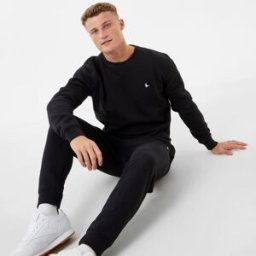 Jack Wills Belvue Logo Sweatshirt Noir XS Male